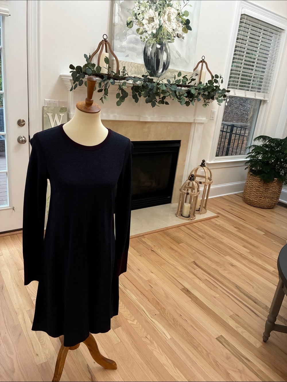 Classic Long-Sleeve Black Women’s Dress made in USA